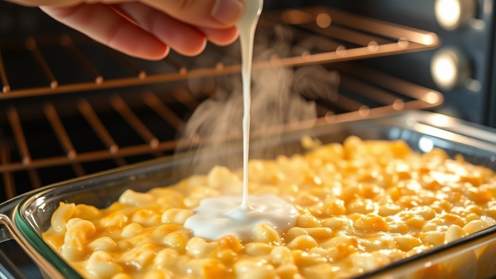 add milk cover reheat