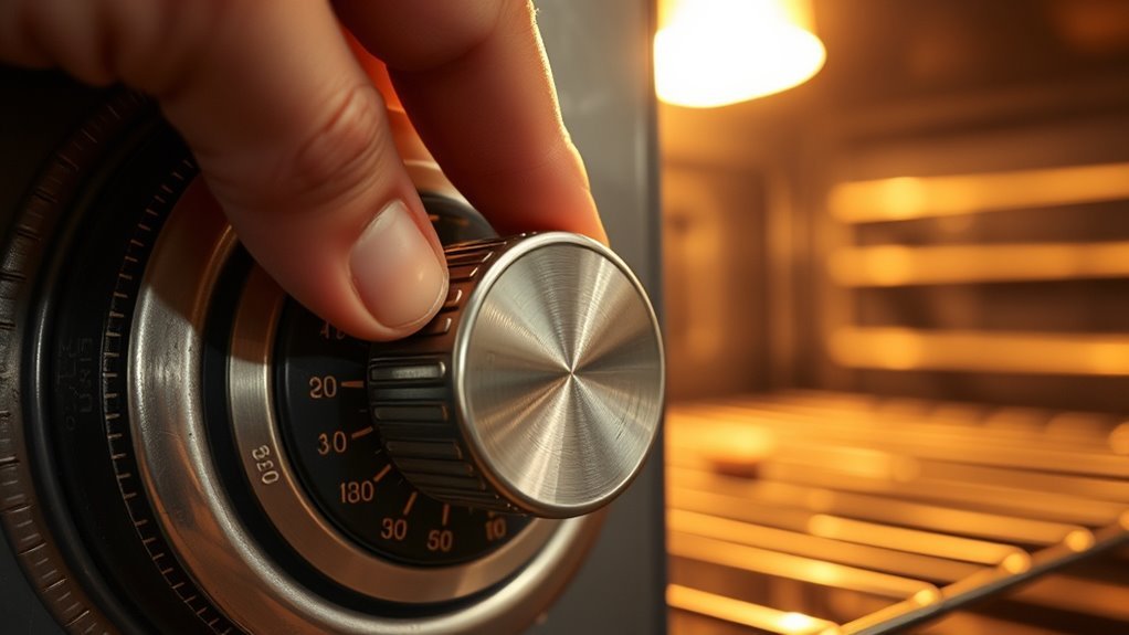 adjust oven temperature carefully