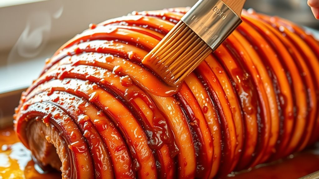 apply glaze during last minutes