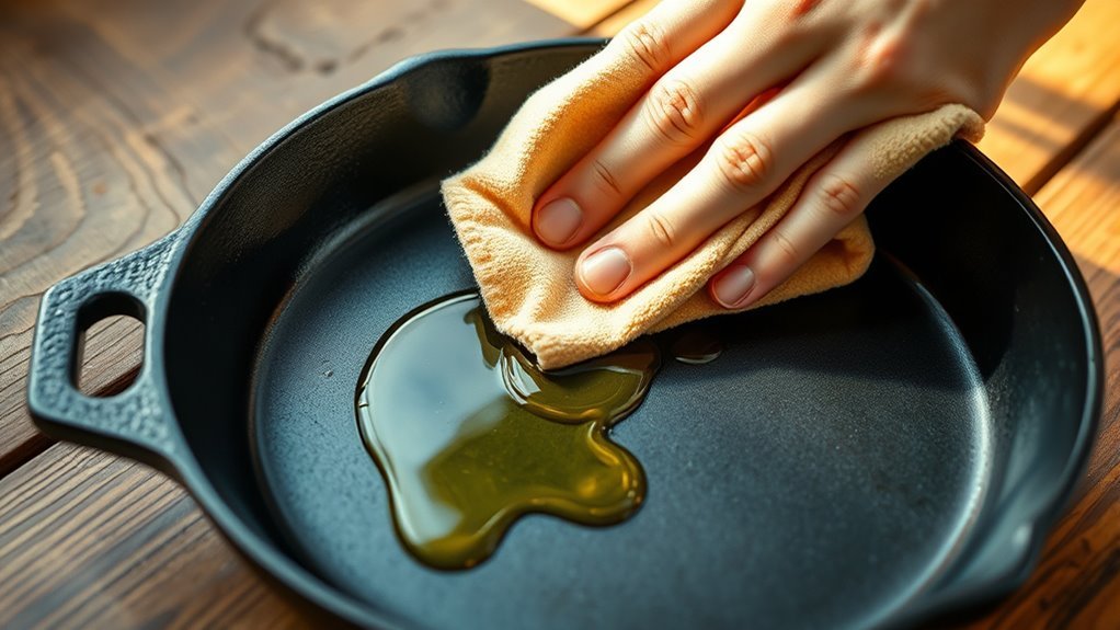 apply thin even oil