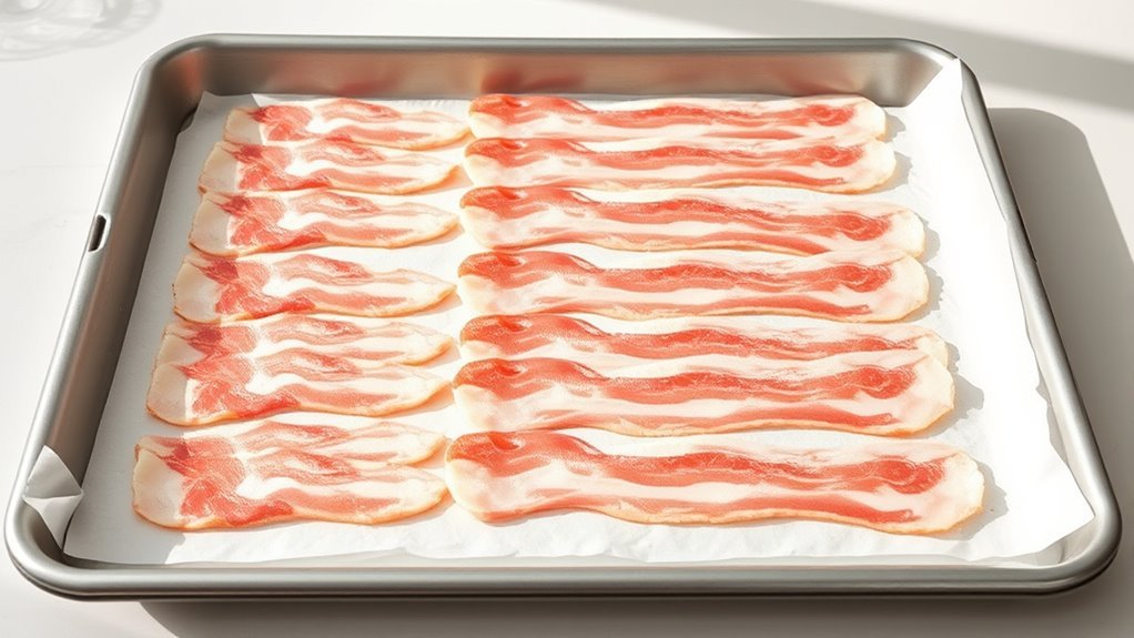 arrange bacon evenly spaced