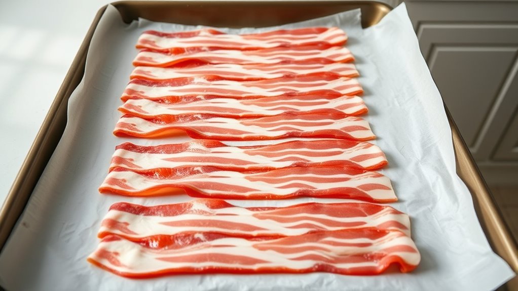 arrange bacon slices evenly