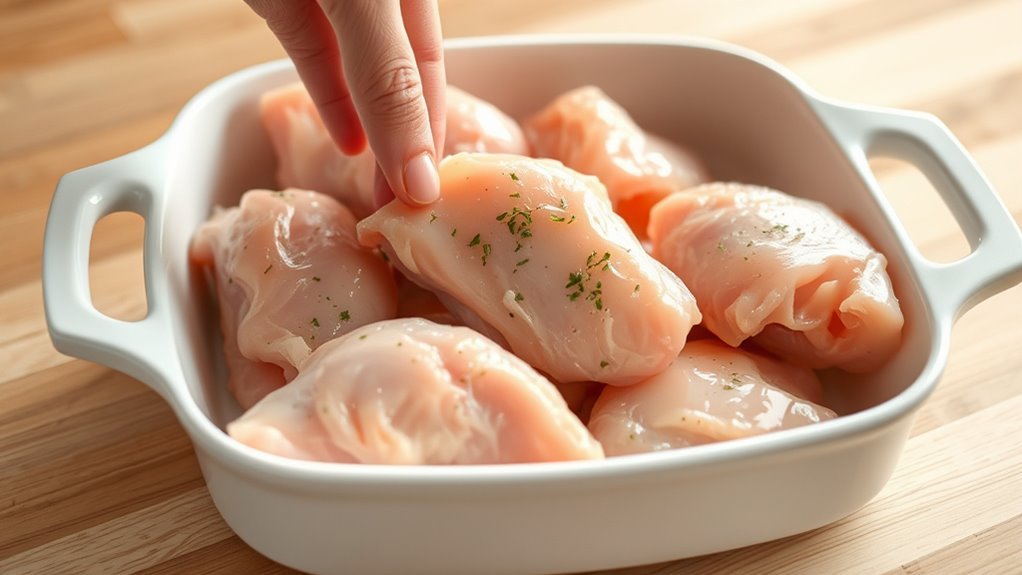 arrange chicken evenly before reheating