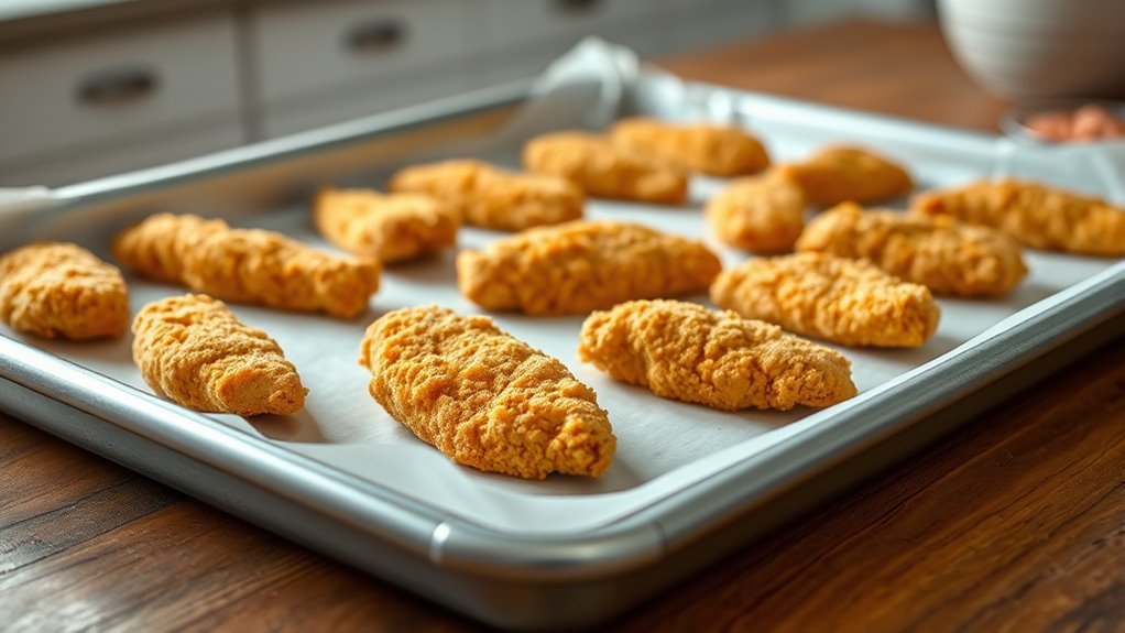 arrange chicken tenders evenly