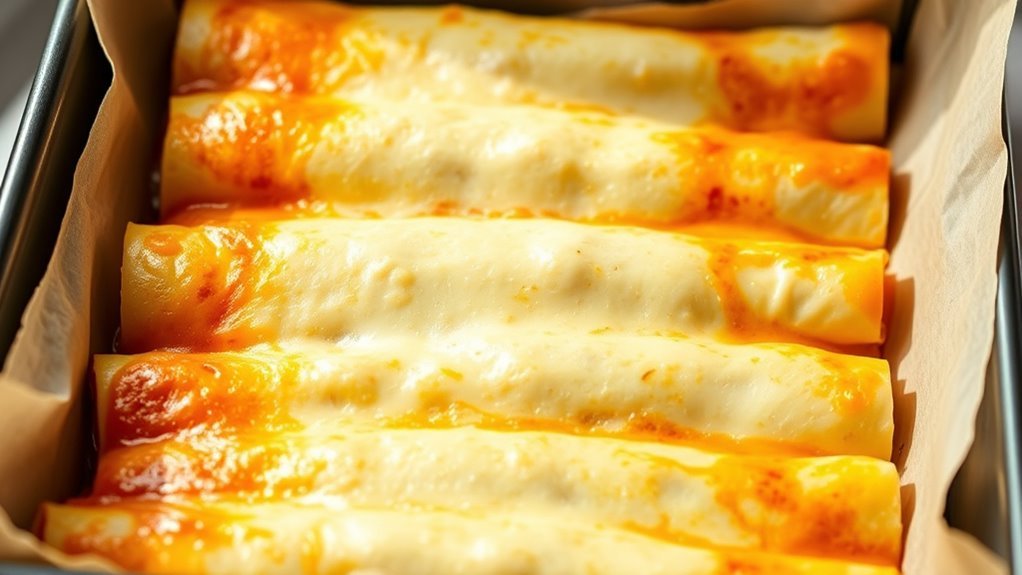 arrange enchiladas evenly spaced