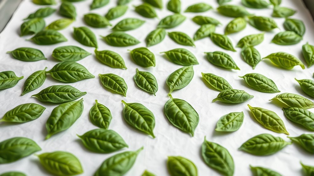 arrange leaves with space