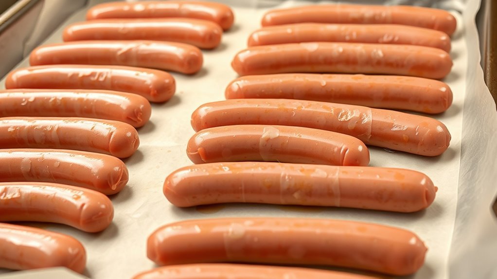 arrange sausages with space