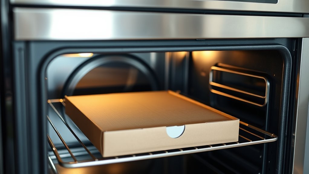 avoid putting pizza boxes in oven