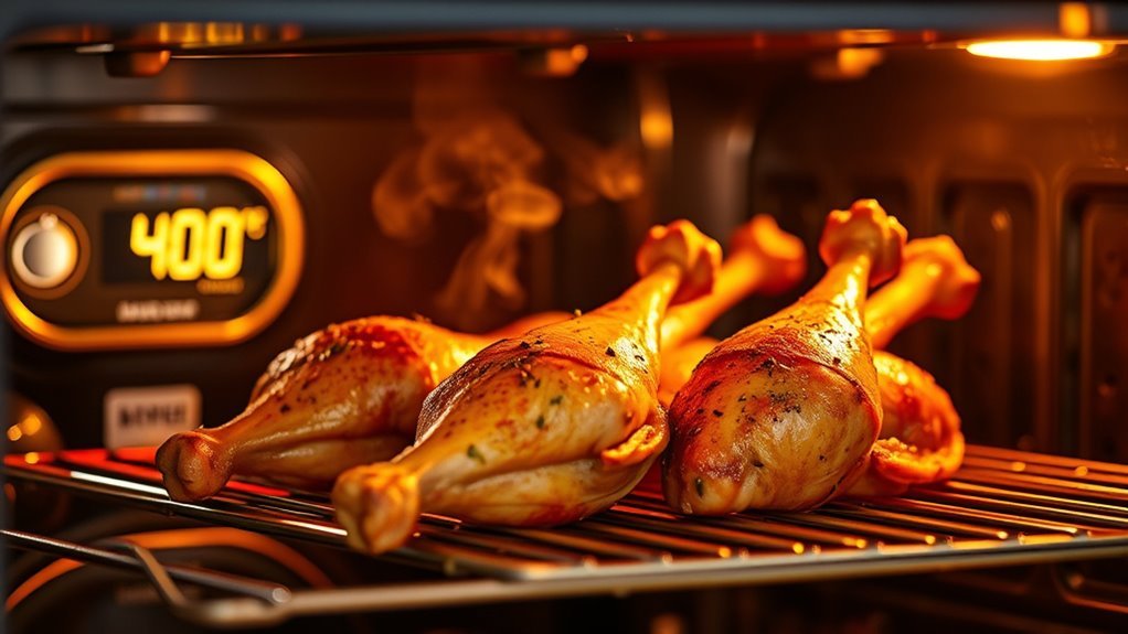 bake chicken legs thoroughly
