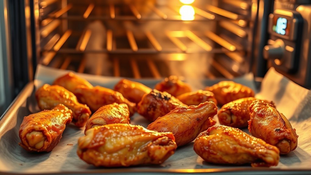 bake chicken wings thoroughly