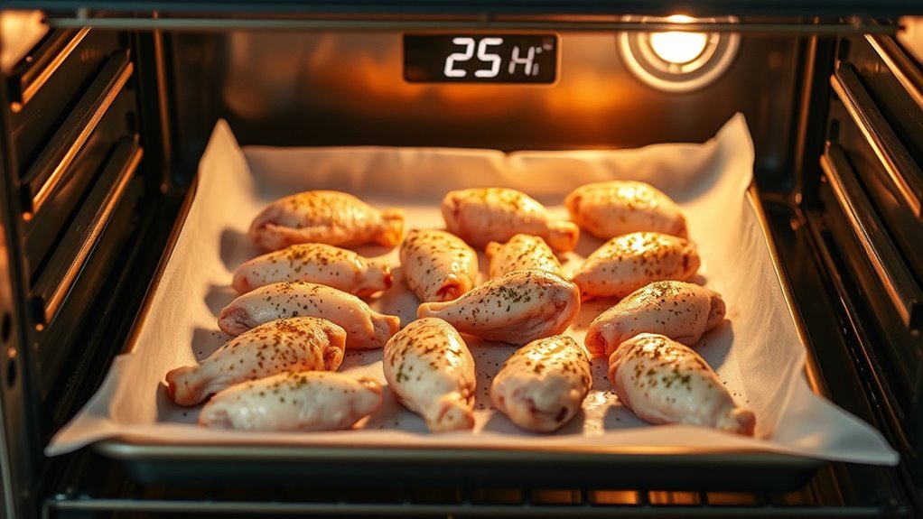 bake chicken wings thoroughly