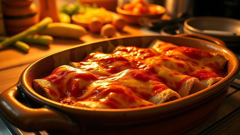 bake enchiladas until hot