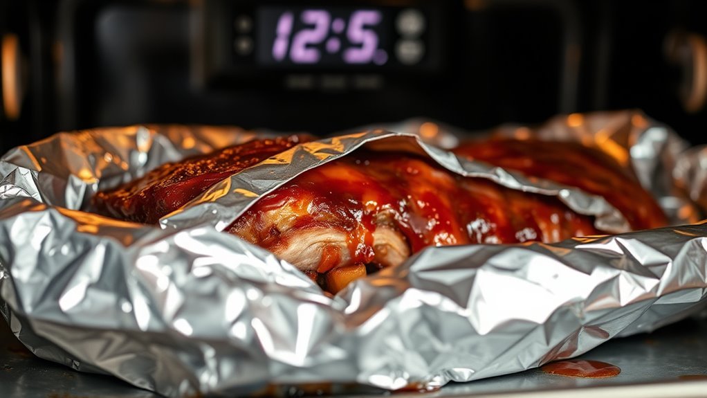 bake foil wrapped ribs thoroughly