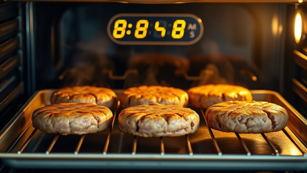 bake frozen burgers easily