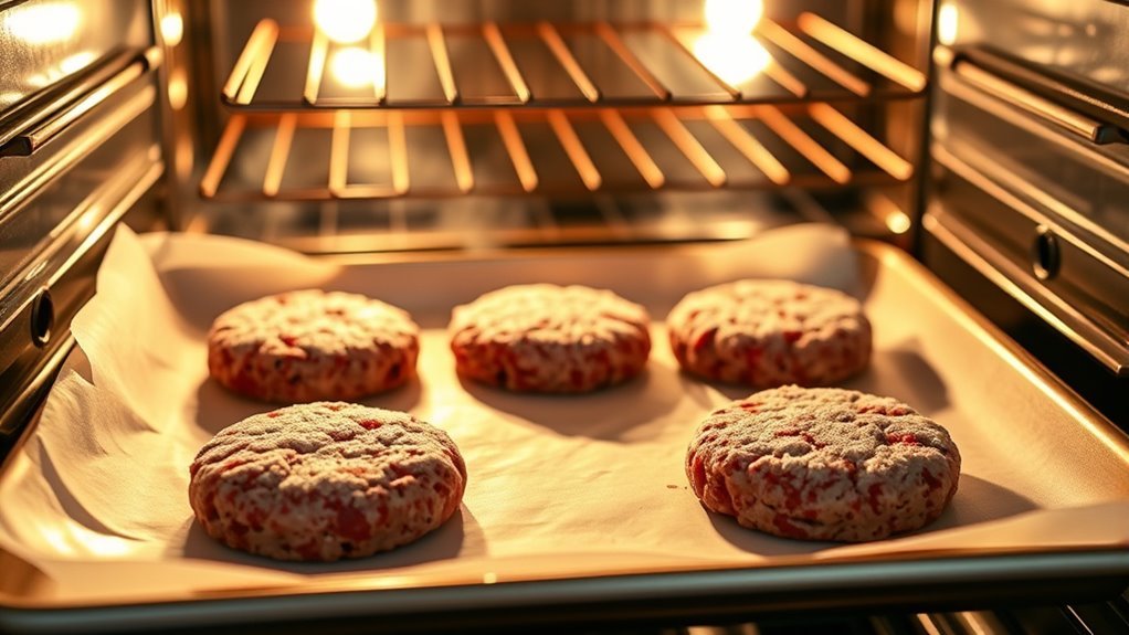 bake frozen burgers easily