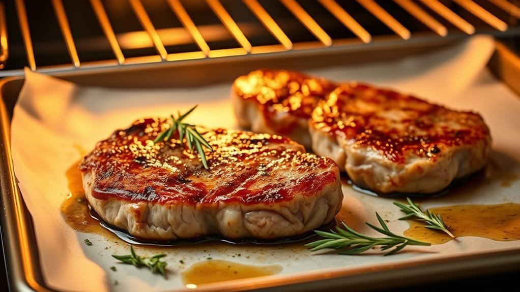 bake pork steaks thoroughly