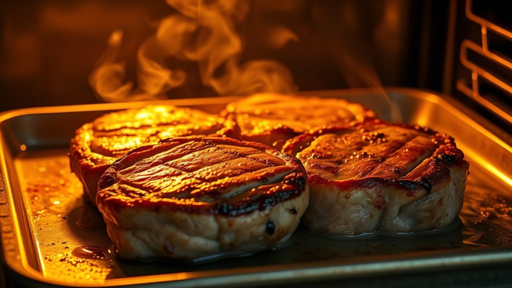 bake pork steaks thoroughly