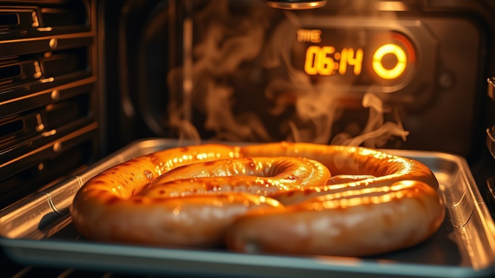 bake sausages at temperatures