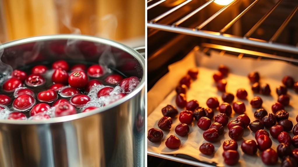 boil pop soften berries