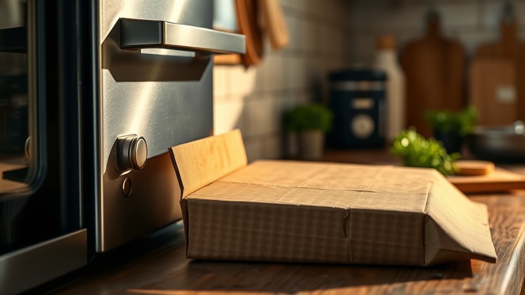 cardboard should not go in oven