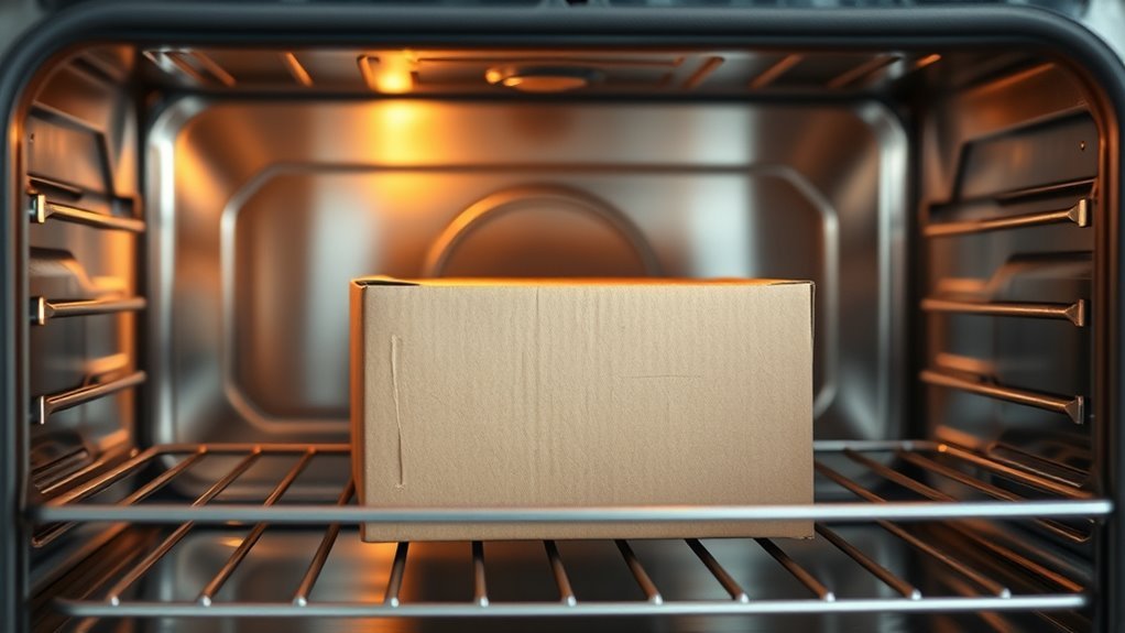 cardboard should not go in oven