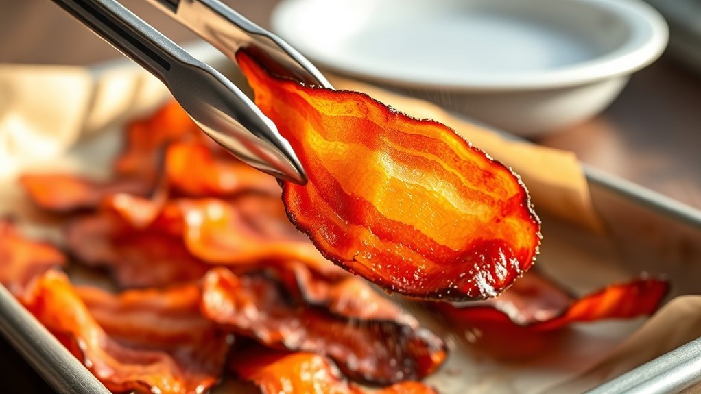 check bacon crispness carefully