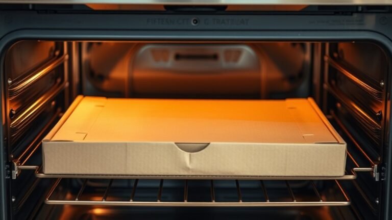 check pizza box oven safety