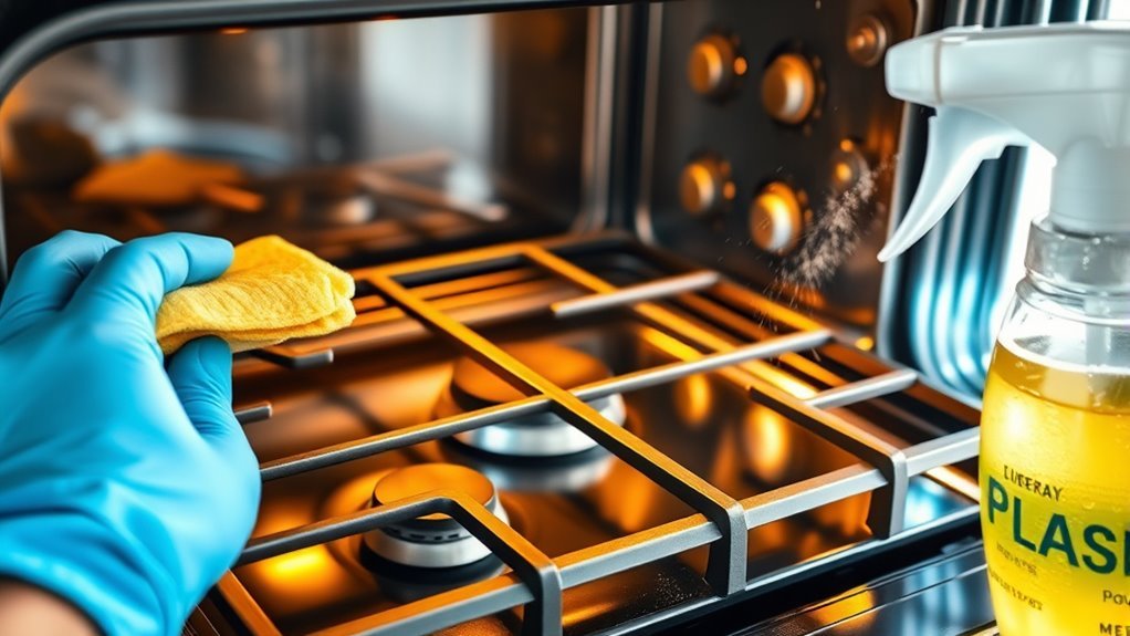 clean gas oven easily