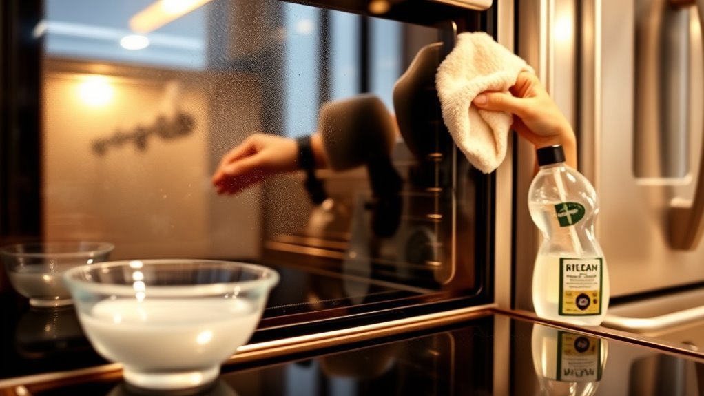 clean glass oven door easily