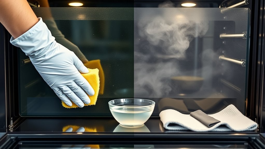 clean oven glass easily