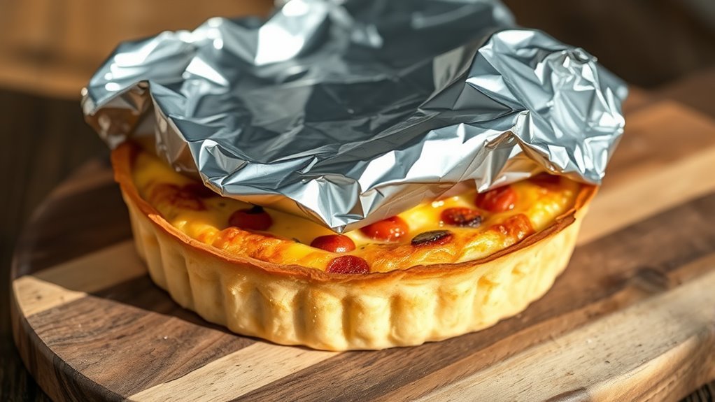 cover quiche with foil