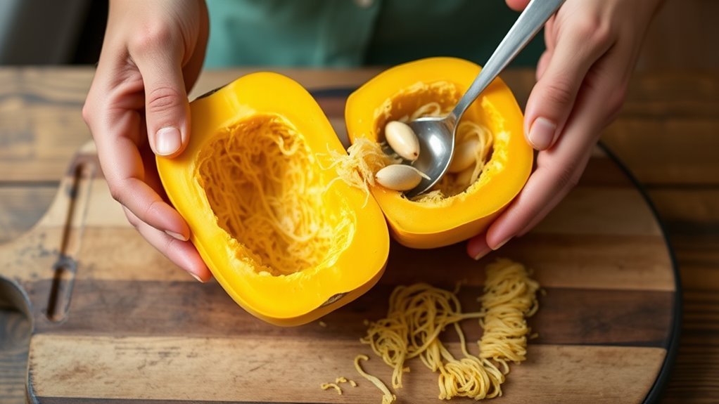 cut scoop remove seeds