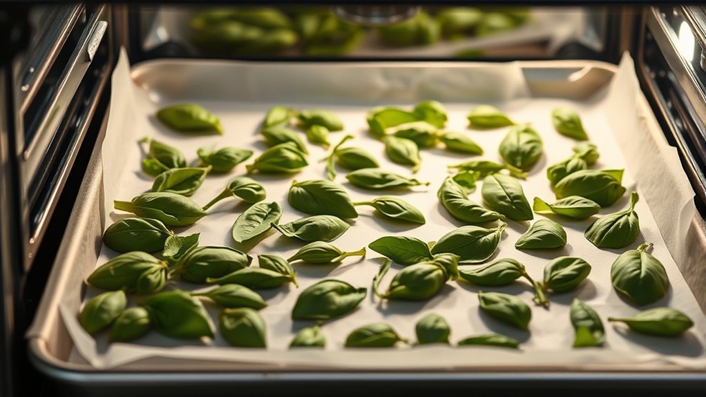 dry basil in oven