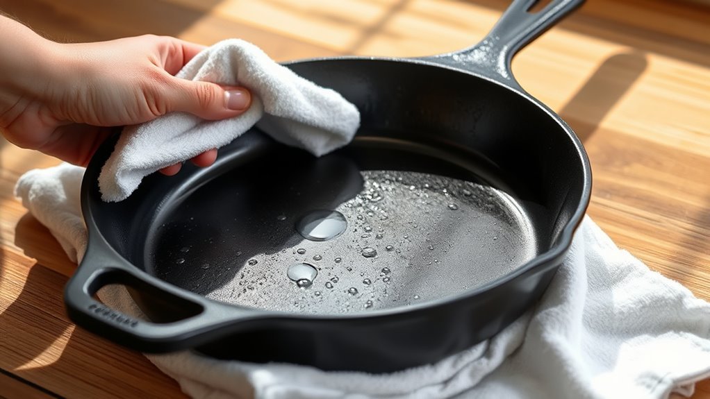dry thoroughly before seasoning
