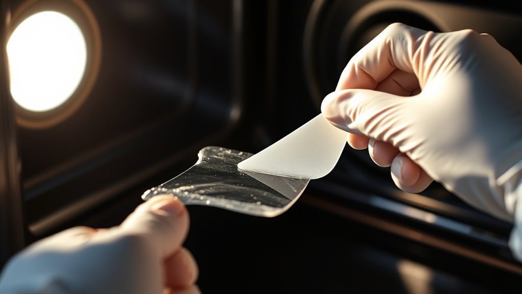 gently scrape softened plastic