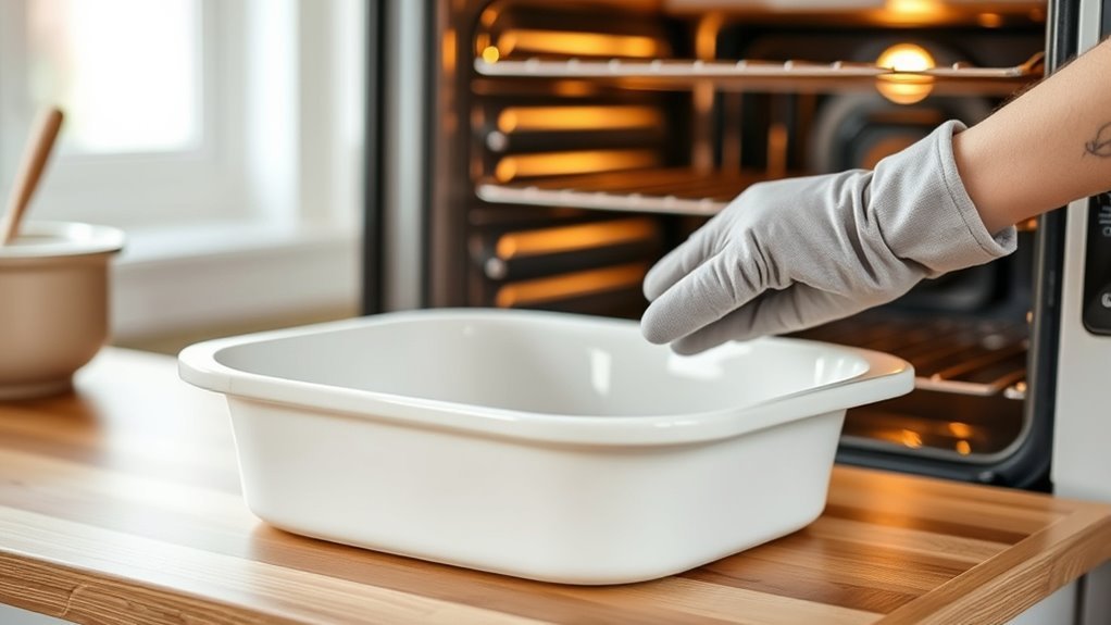gradually heat handle carefully