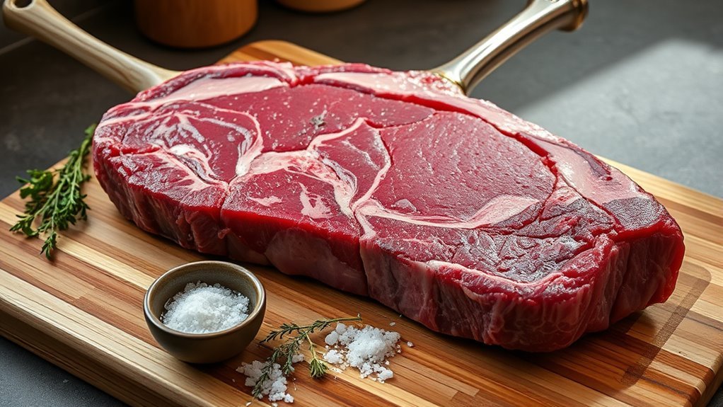 large bone in marbled steak