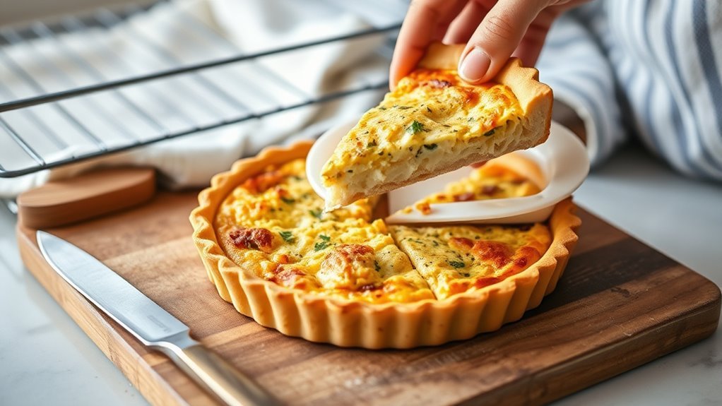 let quiche warm evenly