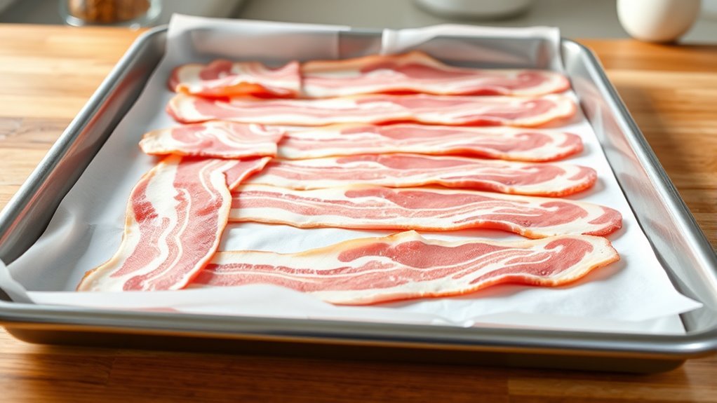line sheet arrange bacon