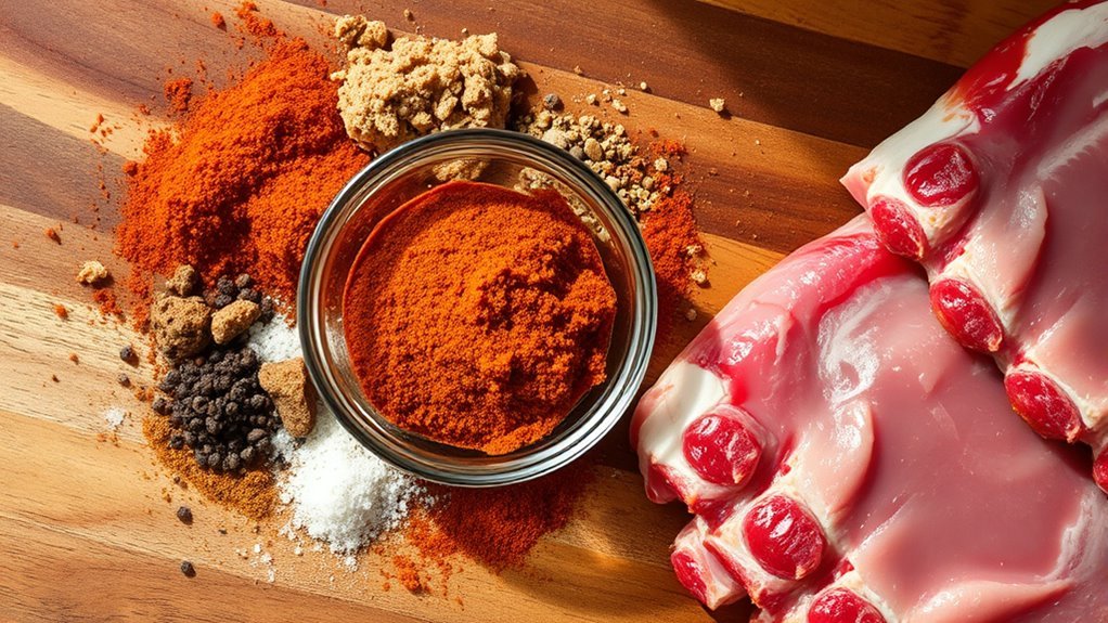 mix spices coat ribs