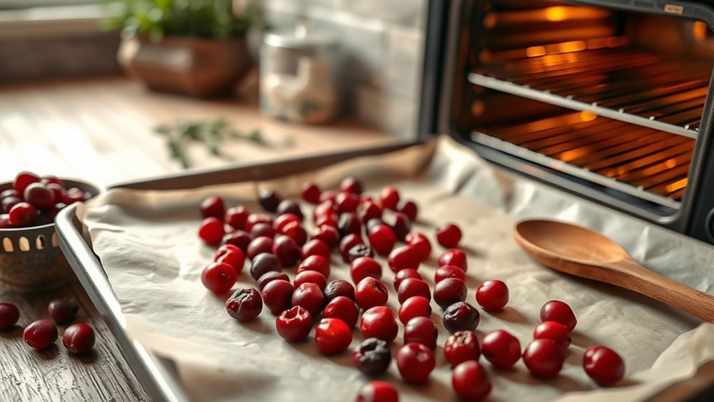 oven dried cranberry dehydration method