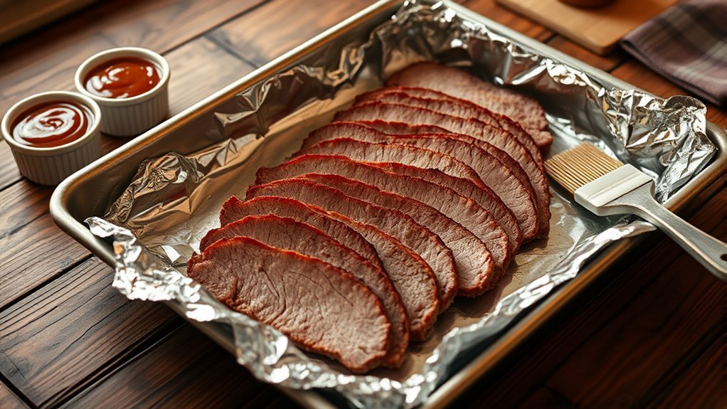 oven reheats sliced brisket