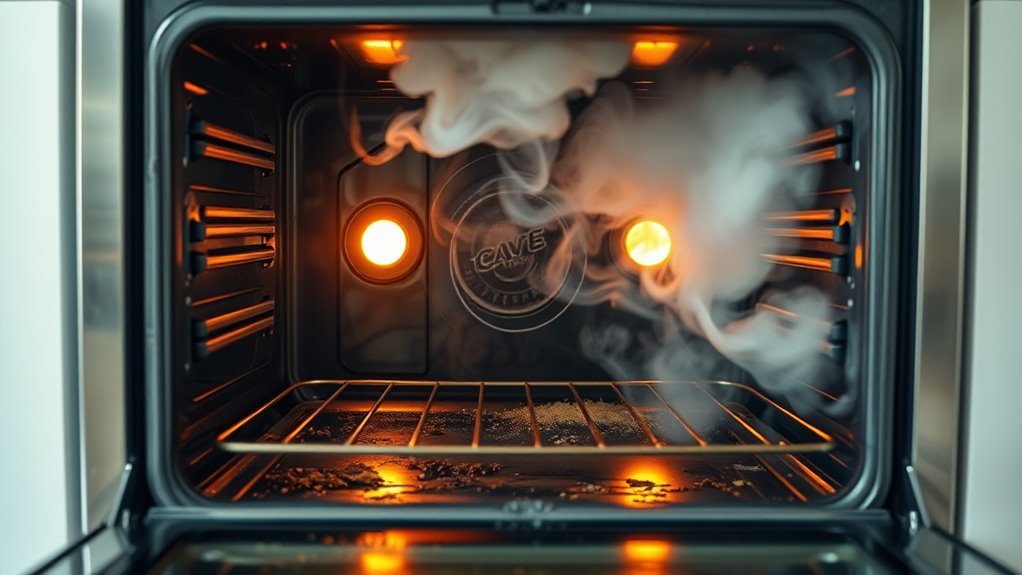 oven residue causing smoke