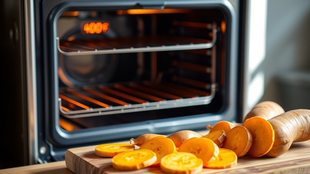 preheat oven prepare yams