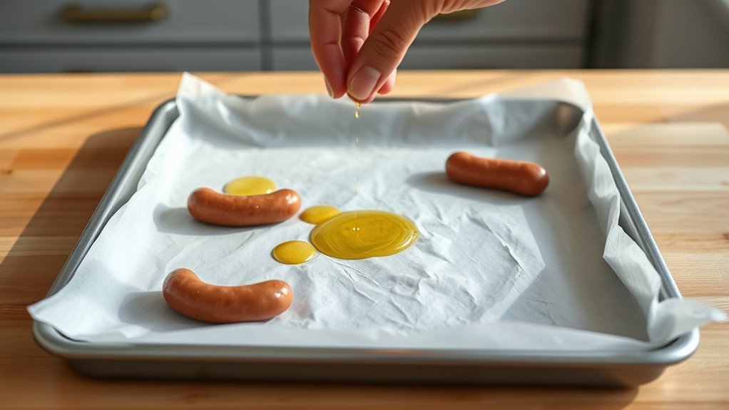 prepare and line baking sheet