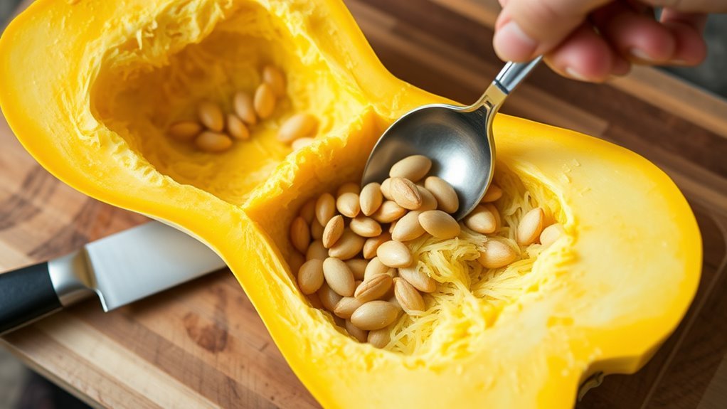 prepare cut scoop seeds