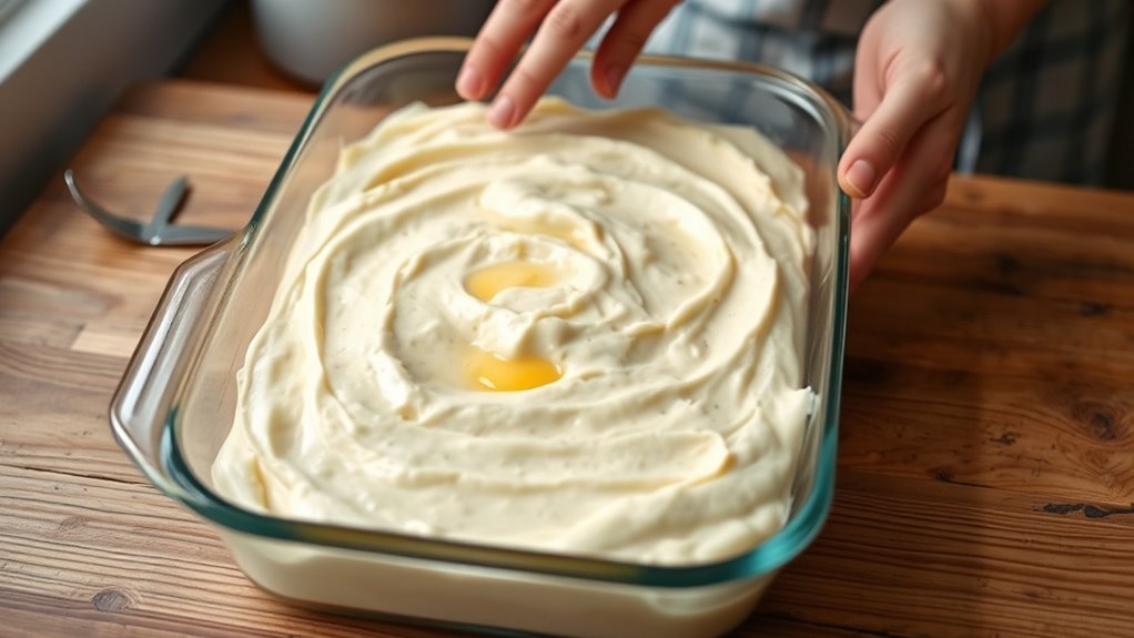 prepare dish grease lightly