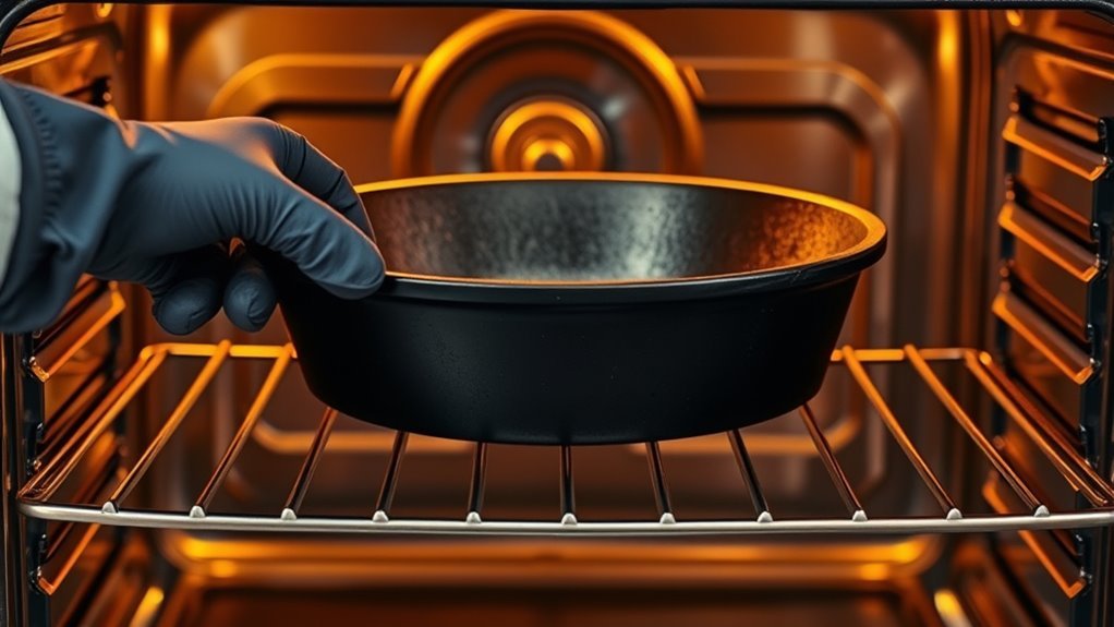 prepare oil bake cool