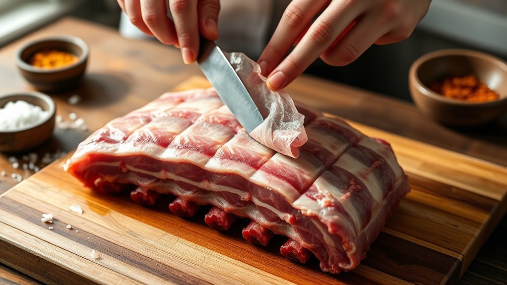 remove membrane from ribs