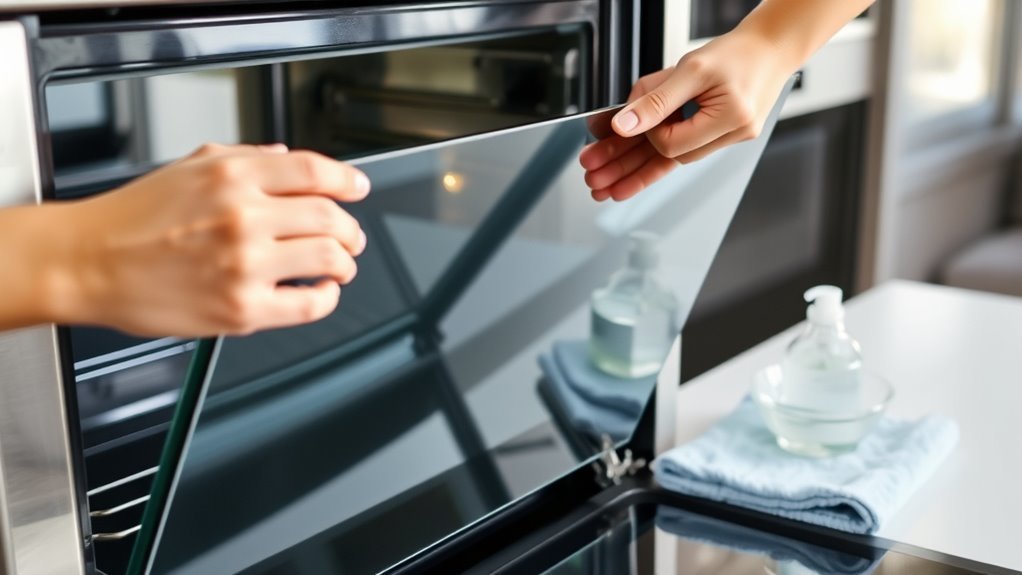 remove oven door carefully